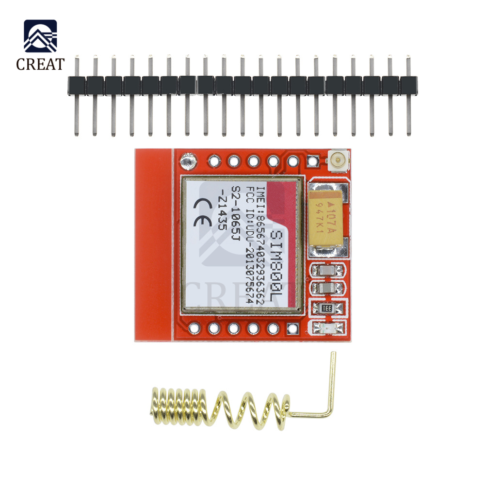 SIM800L GPRS GPS GSM Modul Terkecil Kartu SIM Mikro Papan Inti Quad-Band Antena TTL Port Seri 3.7V-4.2V