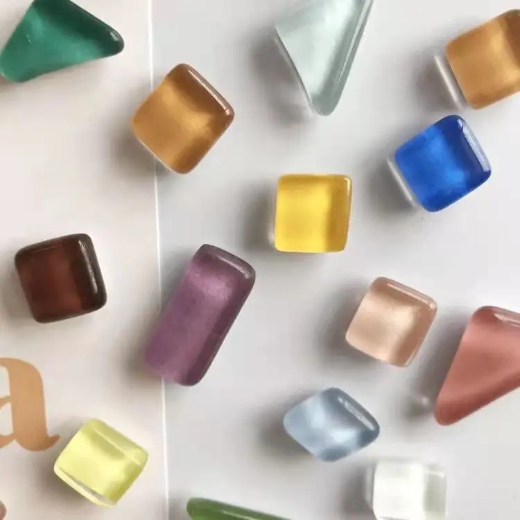 Tinh Tế Đóng Hộp 20 Chiếc Màu Rằn Ri Nâu Đất Kính Không Đều Pushpin Từ Tủ Lạnh Công Sở Dễ Thương Tin Nhắn Miếng Dán