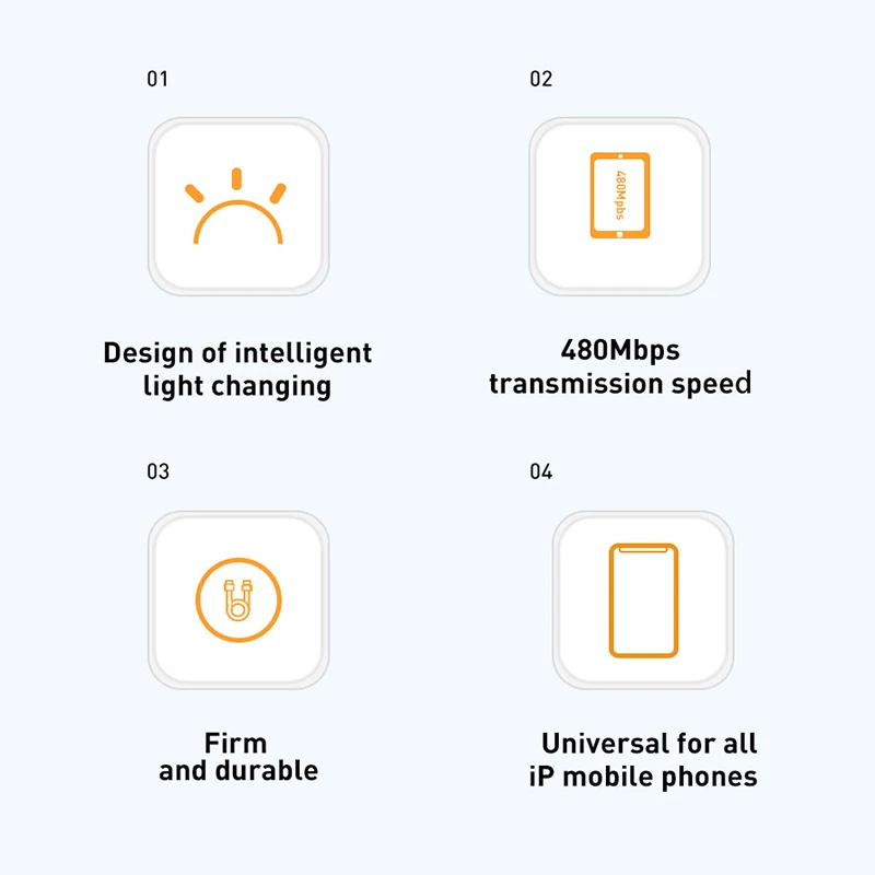 Baseus-Cable USB de carga rápida para iPhone, cargador de datos de 18W, iluminación, para iPad, 6, 6s, 7, 7s, 8, 8s 8 Plus, 11, 12, 13 Pro, XS, Max, X, XR