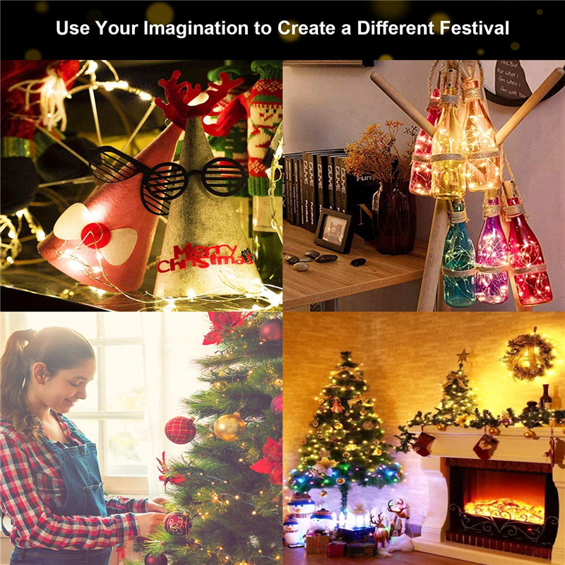 Guirlande lumineuse LED avec Clip Photo, USB, à piles, pour l'extérieur, décoration de noël, fête de vacances, mariage, lumières féeriques