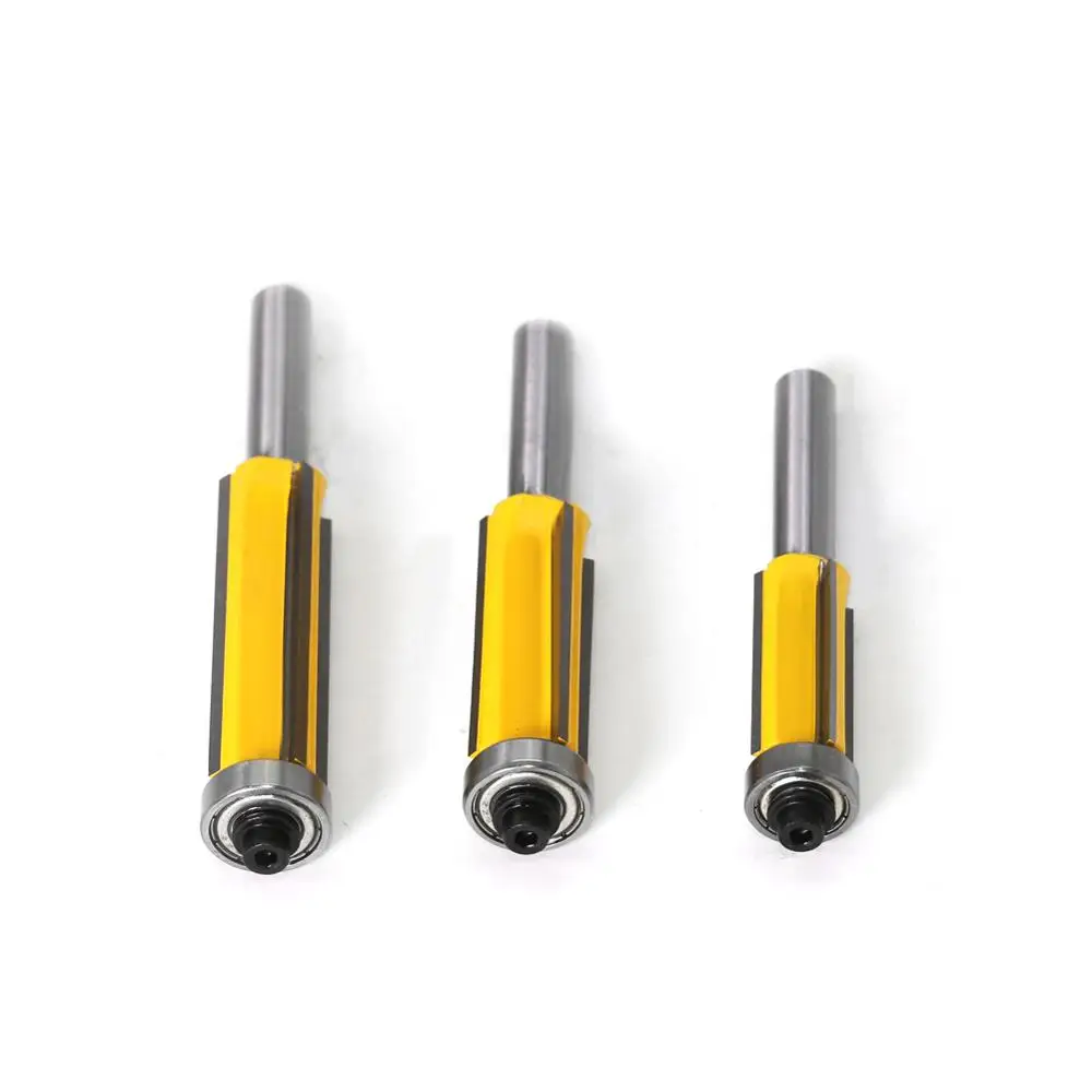 1-3pc 8mm Flush Trim bit Z4 Pattern Router Bit Top & Bottom Bearing Bits Milling Cutter For Wood Woodworking Cutters