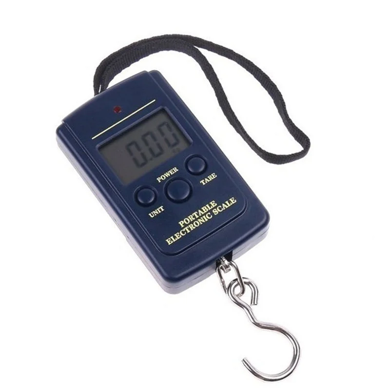 FLYSAND Mini bilancia digitale 40kg X 10g per bagagli da pesca pesatura da viaggio Steelyard Hanging Electronic Hook Scale strumento di pesca