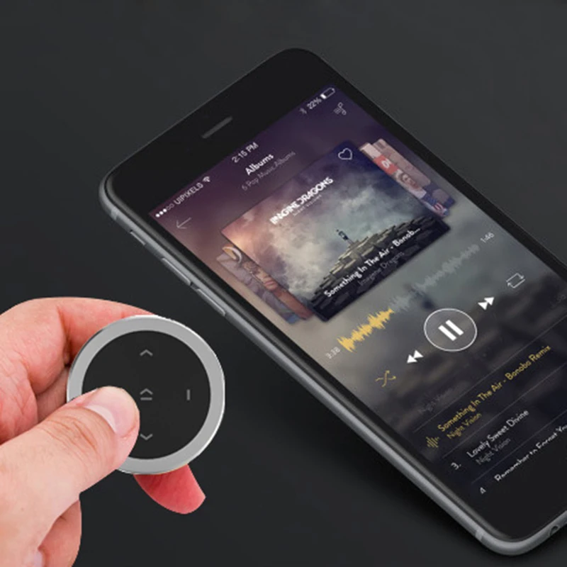 Mini botón multimedia inalámbrico compatible con Bluetooth, mando a distancia para volante de motocicleta y coche, reproducción de música MP3 para IOS y Android
