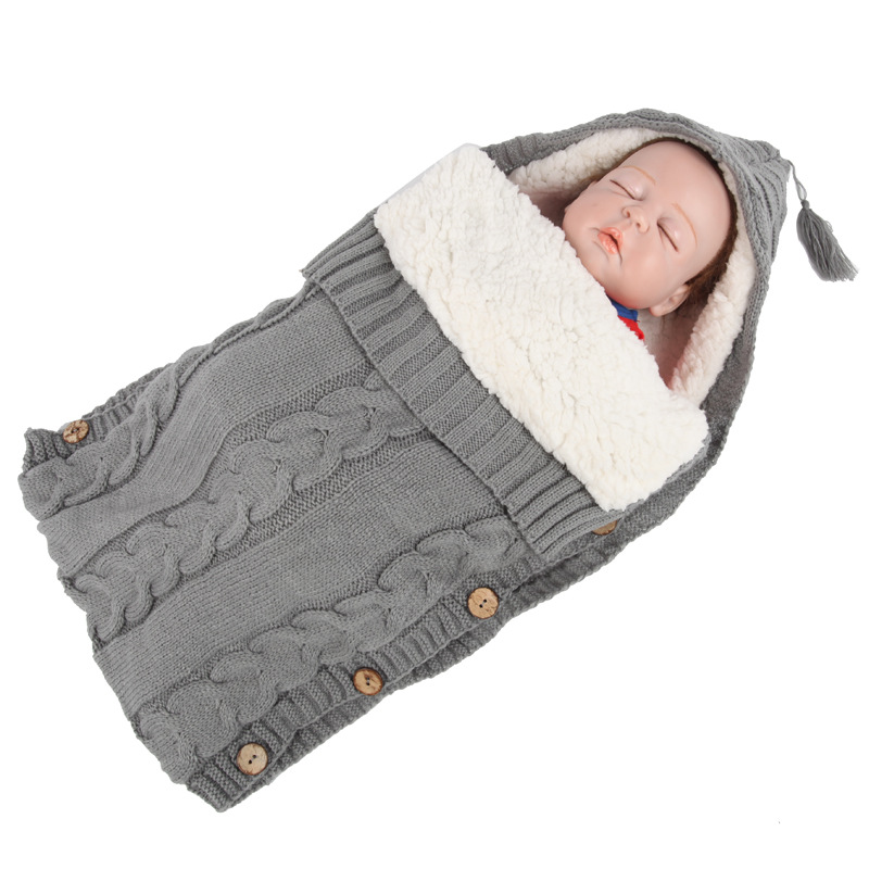 Roupões de bebê de malha grossa quente saco de dormir bonito inverno roupas de bebê pijamas para meninas meninos dorminhoco 0-12 meses