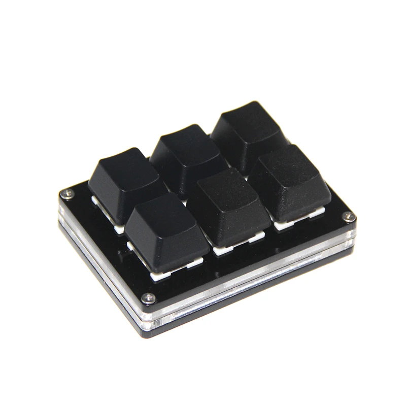 6 Tombol Makro Keyboard Mini untuk Games OSU Keyboard Mikro/Tipe C Hitam Putih Pemrograman Diprogram Keyboard Saklar Biru Merah