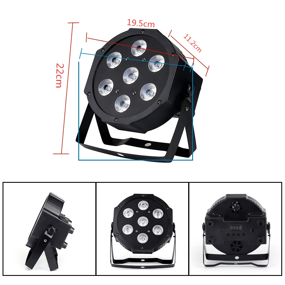 7X18W LEDแบนSlimPar RGBWA UV 6in1 LED DJ Wash Light Stage DmxแสงเวทีแสงไฟLedเที่ยวบิน