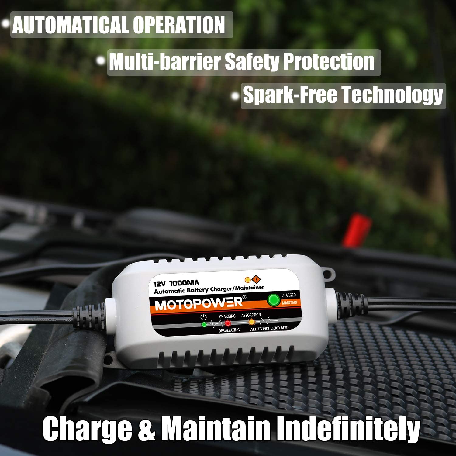 Mottopower mp4 205b 12v 1000ma全自動バッテリー充電器