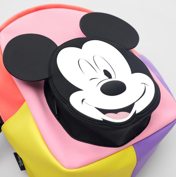 Disney-mochila con estampado de Mickey y Minnie Mouse para niño y niña, morral escolar con estampado de pato Donald