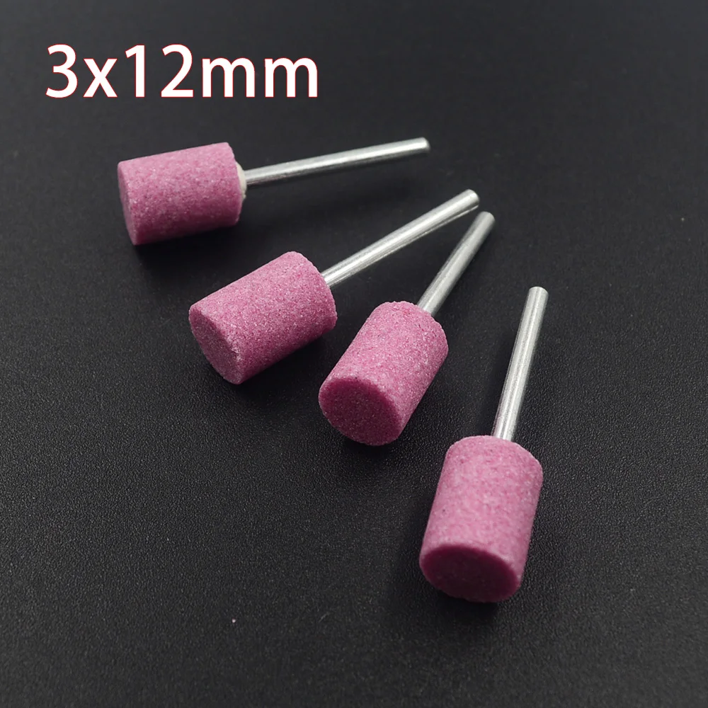 10 ชิ้น 3 มิลลิเมตรเพลาติดตั้งหัวเจียรเซรามิกขัดล้อขัด Dremel โรตารีเครื่องมือกระบอกสีชมพู