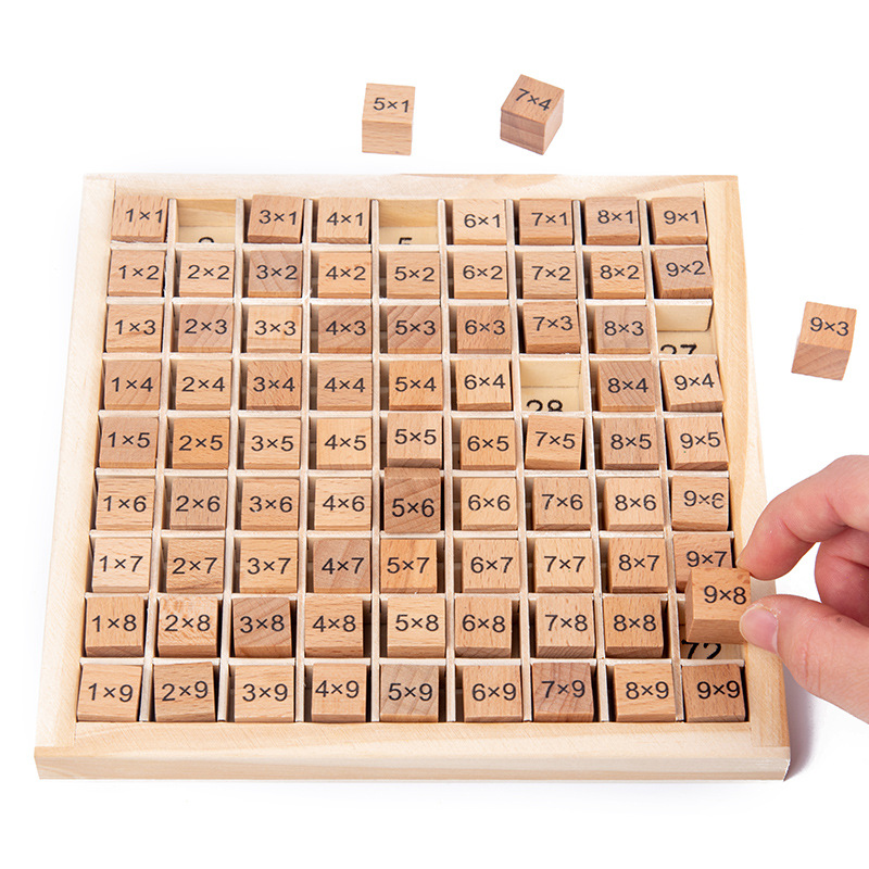 Montessori aprendizagem brinquedos educativos 99 tabela de multiplicação matemática aritmética auxiliares de ensino pré-escolar brinquedos de madeira para crianças