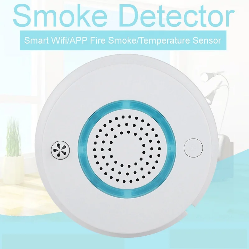 Temperature Sensor WIFI Wireless Smoke Temperature Detector Alarm APP Remote Control Home Security Alarm System