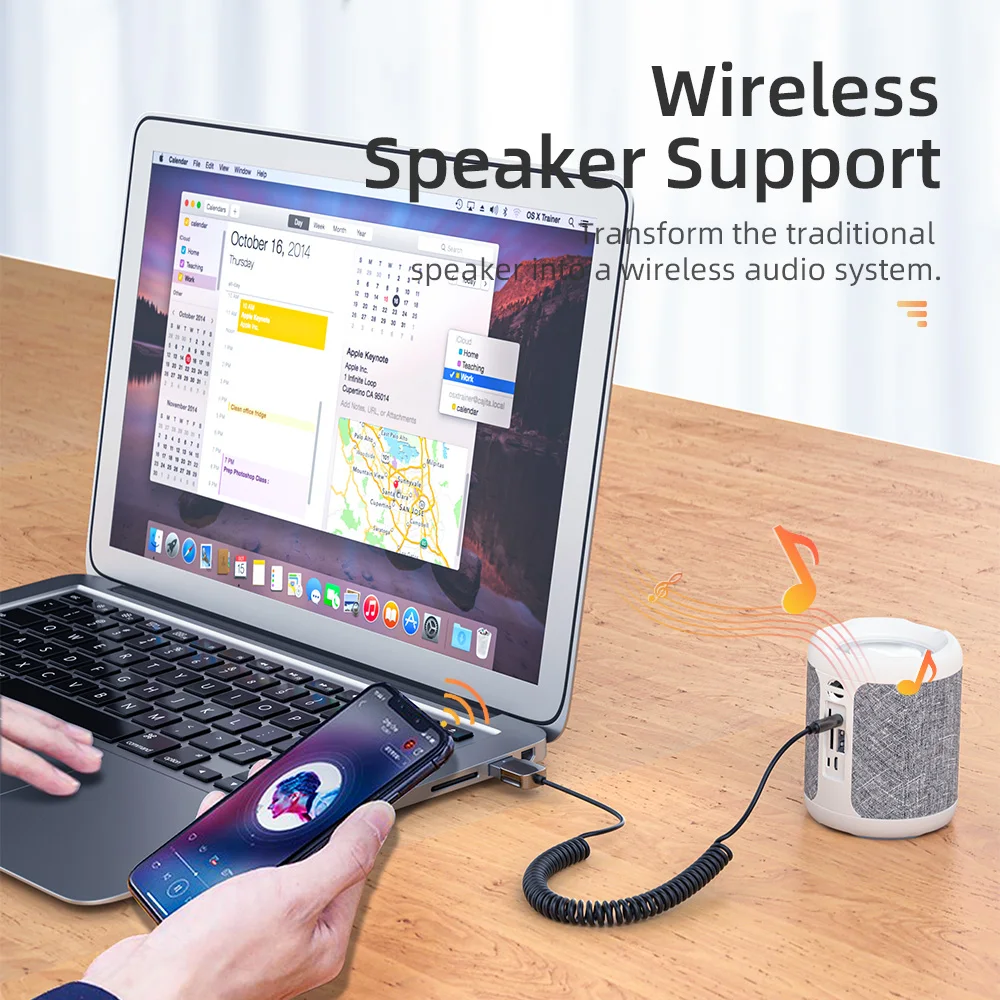 Essager-adaptador auxiliar Bluetooth, Dongle USB a conector de 3,5mm, Audio para coche, Aux, Bluetooth 5,0, Kit manos libres para receptor de coche, transmisor BT