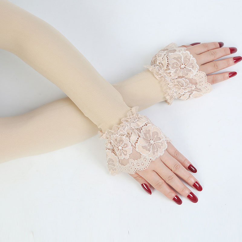 Feminino protetor solar braço manga luvas de condução verão proteção solar luvas de condução sem dedos pulso manga elástica senhora luvas longas