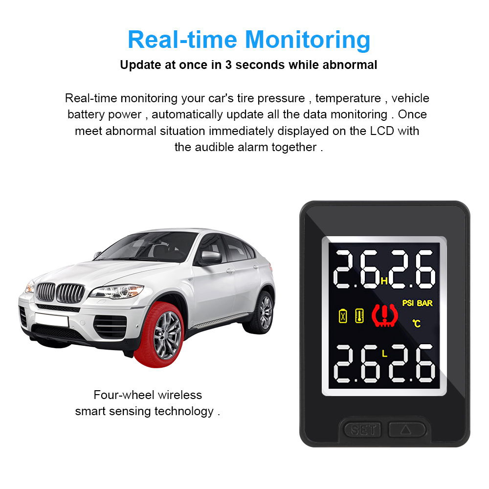LEEPEE 車 TPMS タイヤ空気圧モニターシステム トヨタ用 温度リアルタイム監視 4個 外部内部センサー 燃料節約