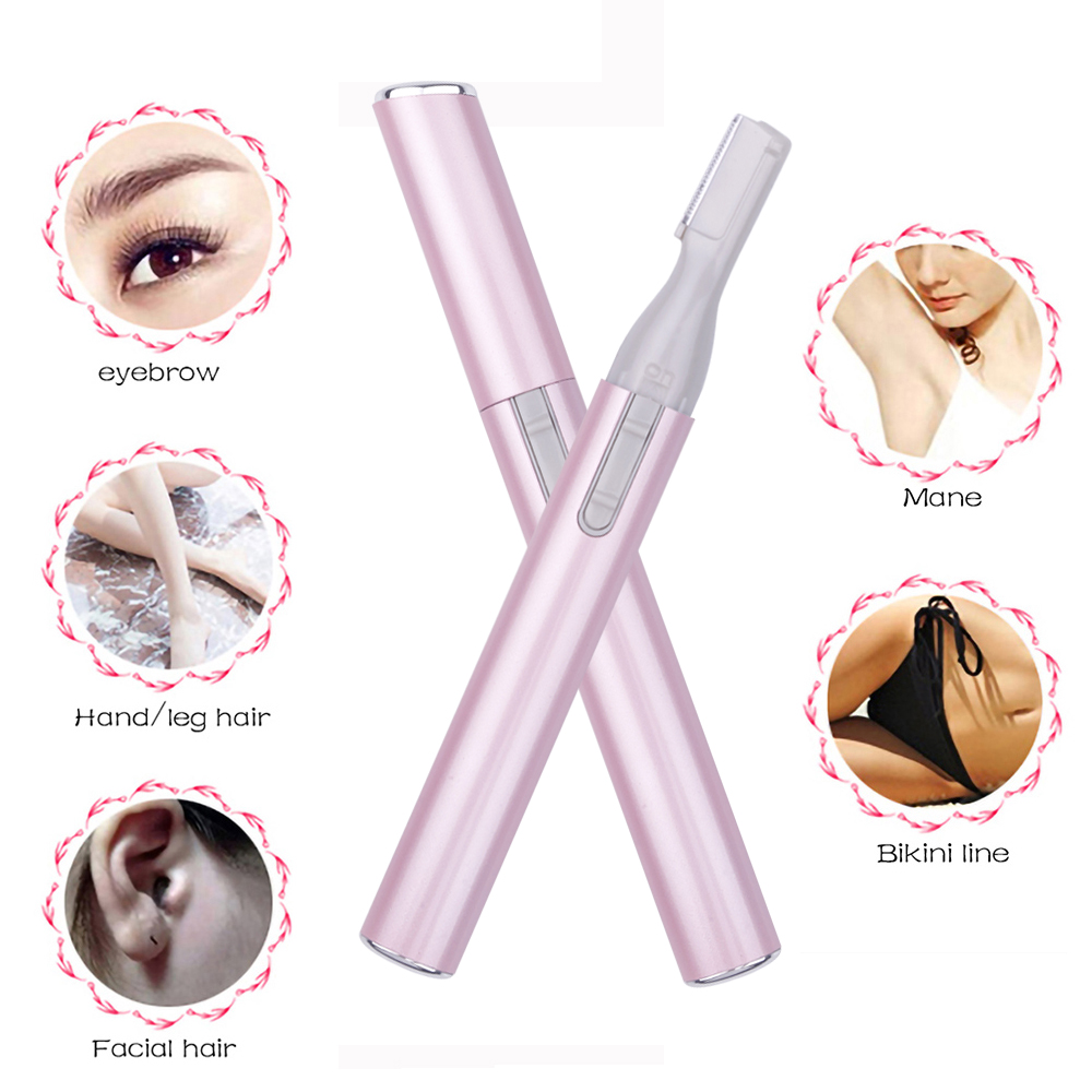 Kemei aparador de sobrancelha elétrico feminino portátil profissional mini barbeador corporal acessórios de maquiagem cabelo remover navalha