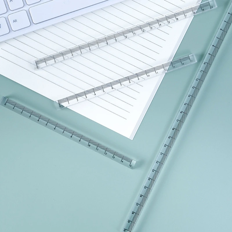 Transparent Plastic Ruler 0-30cm Straight Ruler for Artists Designers Student Architect Engineer Teacher