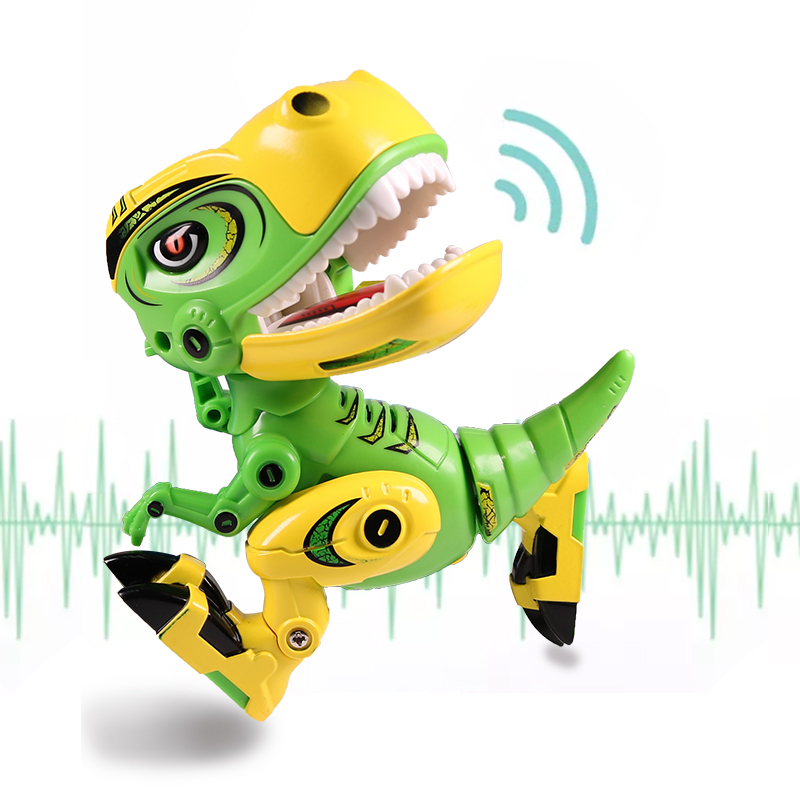 Brinquedo de ação de dinossauro com som e luz, modelo de dinossauro e tiranossauro de metal com som, educação precoce para crianças