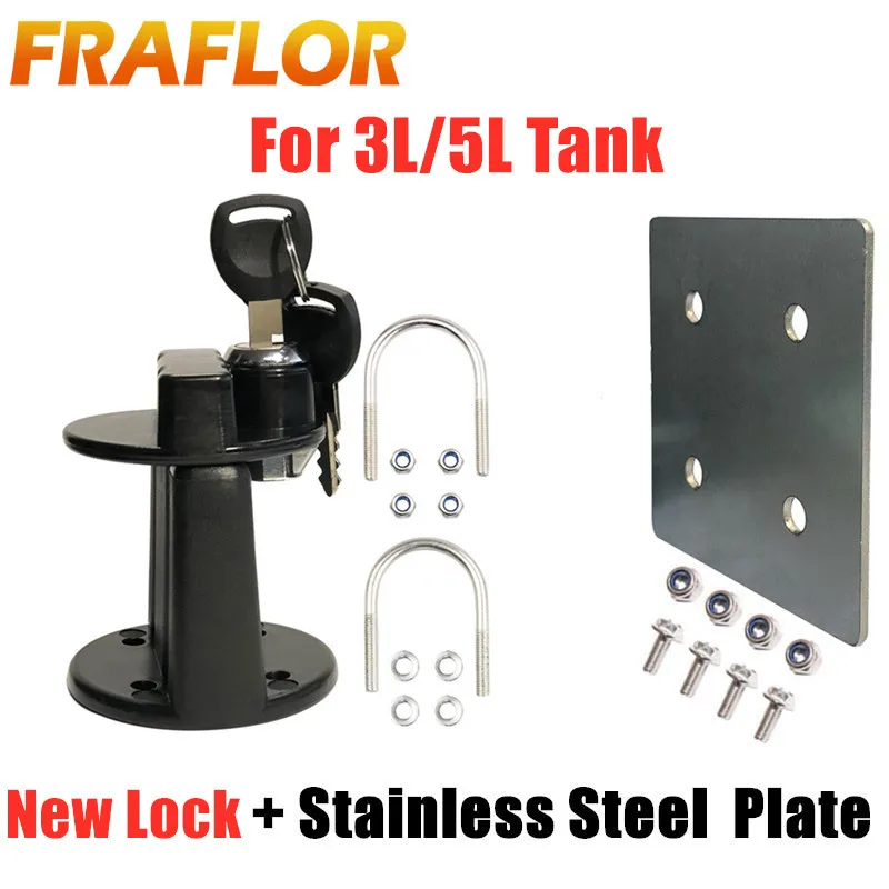 Upgraded Lock Clamp With Key For 3L 4L 5L Fuel Oil Tank Mount Bracket Lock Fastener Petrol Can Jerrycan Holder for Motorcycle