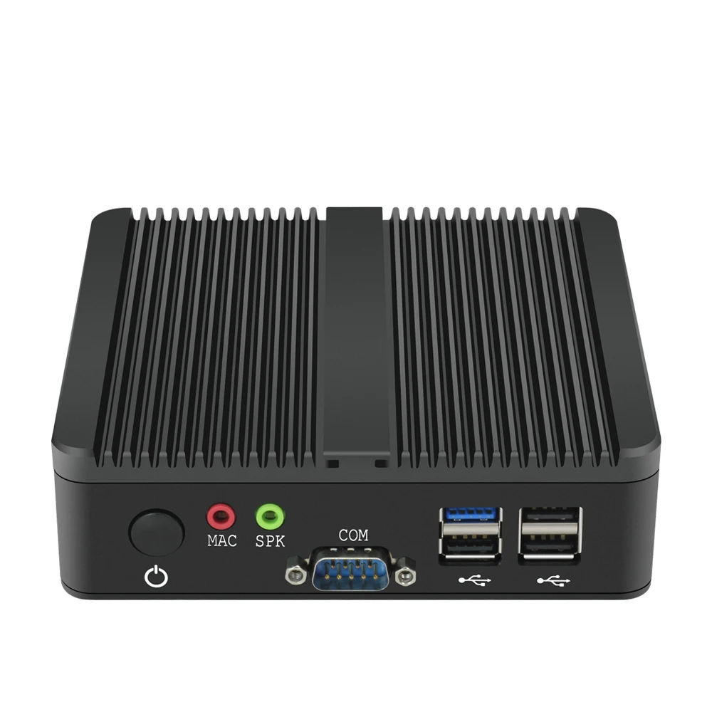 Quạt Không Cánh Công Nghiệp Máy Tính Mini PC Intel Celeron J1900 Quad Lõi 4x USB Dual LAN 2x RS232 HDMI VGA WiFi Hỗ Trợ Windows linux