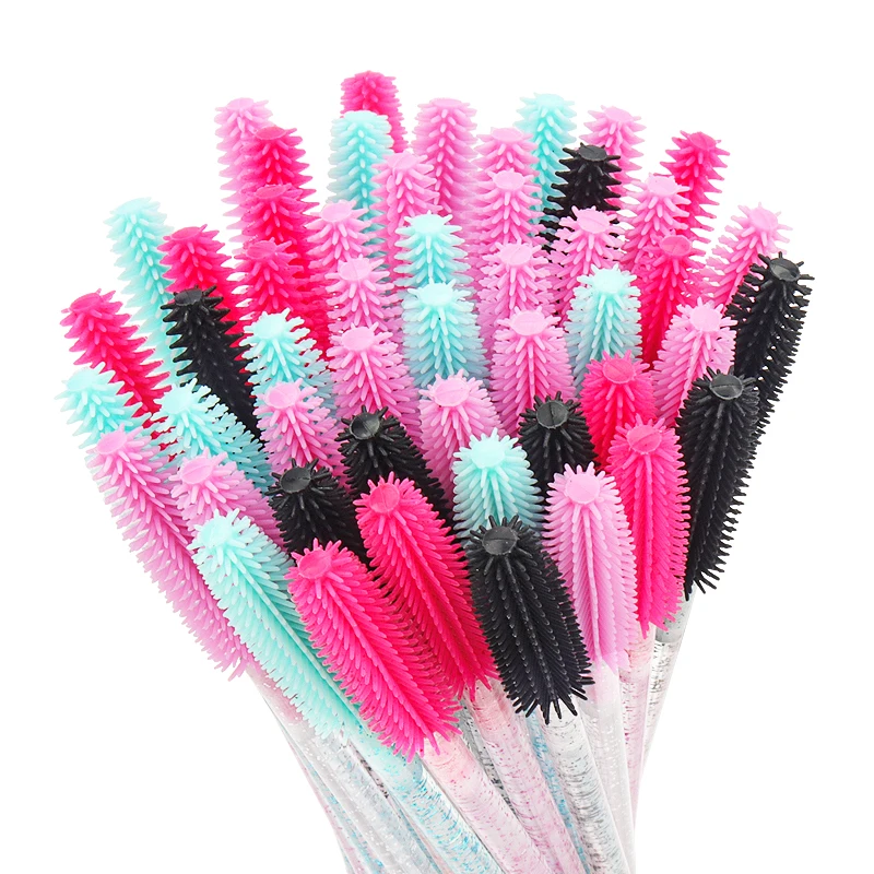 Bộ 50 Silicone Pha Lê Mascara Hoa Dây Applicator Dùng Một Lần Kim Cương Mi Bàn Chải Lược Cho Phụ Nữ Làm Đẹp Cọ Trang Điểm Dụng Cụ