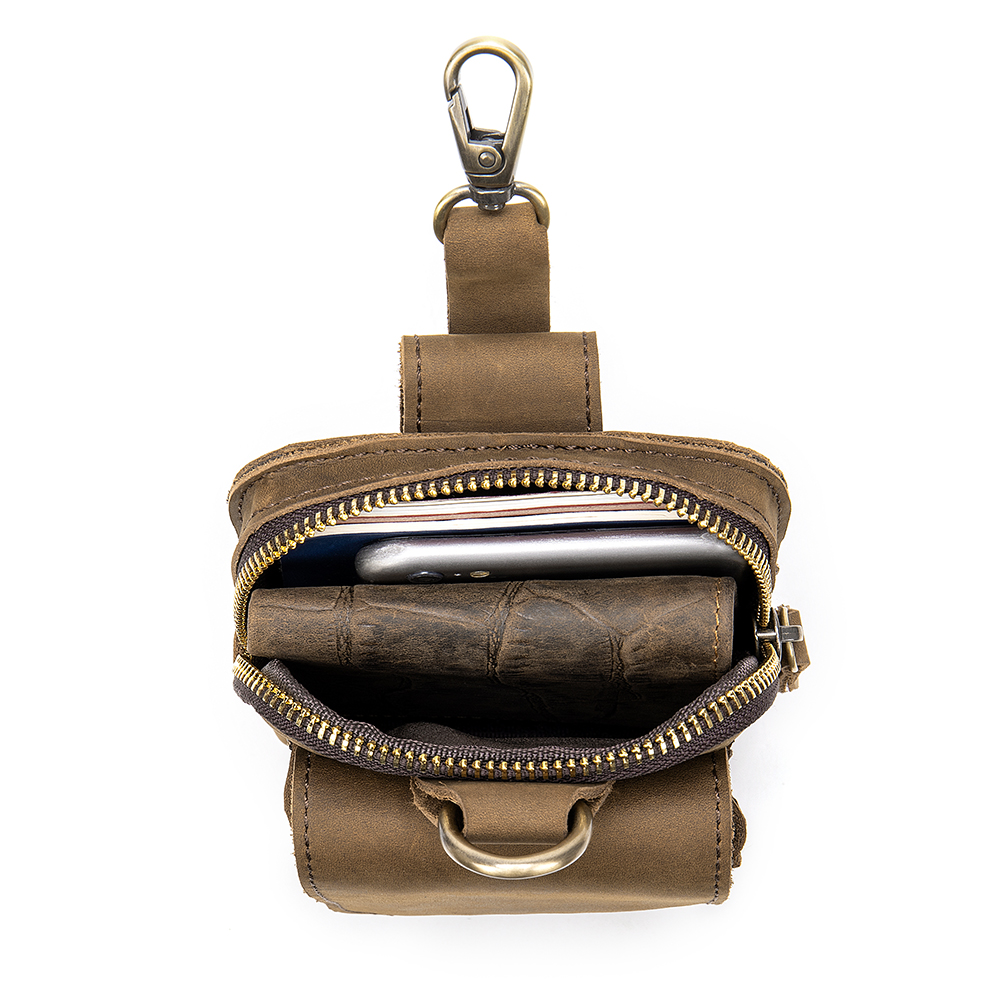 Men's Cellphone Waist Bag Genuine Leather Wallet Male Mobile Phone Pouch Pack Belt Purse Loop Holster Case New Arrival