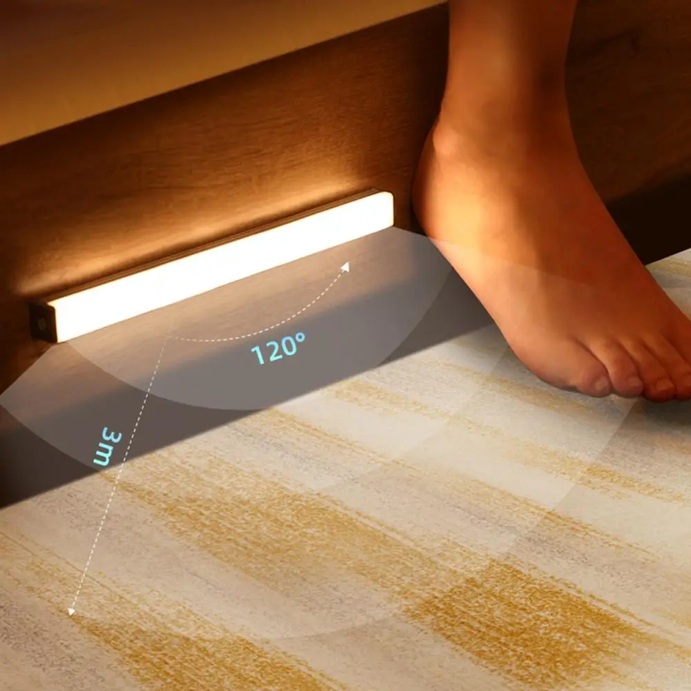 Lampada da notte a LED senza fili con sensore di movimento, lampada da notte per armadio, per cucina, camera da letto, rilevatore di luce, armadio, scala, retroilluminazione