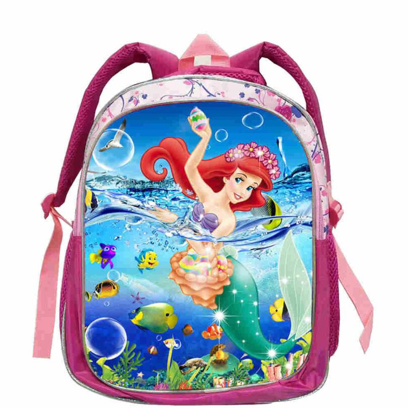 Mochila De la Sirenita Ariel para niños, Bolsa Escolar de cuento de hadas, bolsas de libros para niñas adolescentes