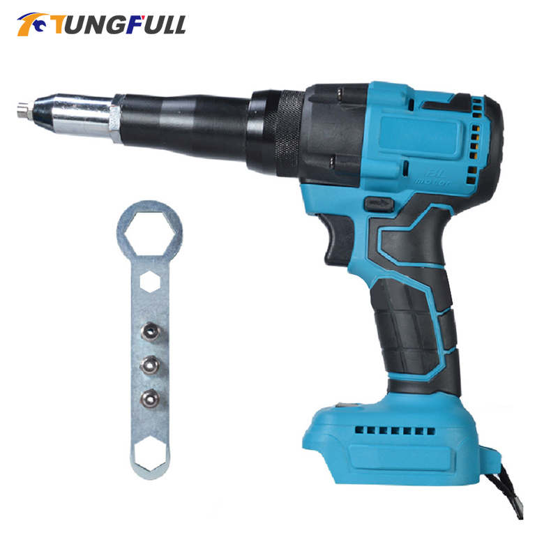 Pistola remachadora eléctrica inalámbrica, herramientas eléctricas para el hogar, destornillador de 2,4-4,8mm con luz LED para batería Makita de 18V (no incluida)