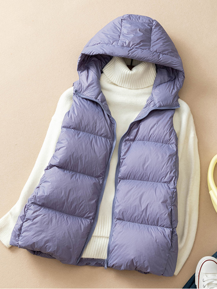 SEDUTMO Winter Ente Unten Jacke Frauen Kurze Warme Dicke Mit Kapuze Weste Weibliche Dünne Stepp Ärmel Für Frühling ED1820