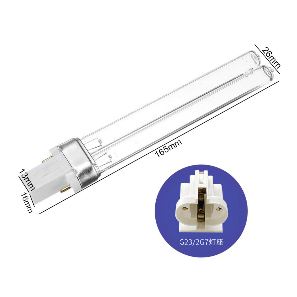 2 Chiếc UV-9W 5W 7W 11W Tia Cực Tím Đèn UVC 254nm Nước Khử Trùng Không Khí Thanh Lọc Máy Tiệt Trùng 9W H-Hình Ống Diệt Mầm