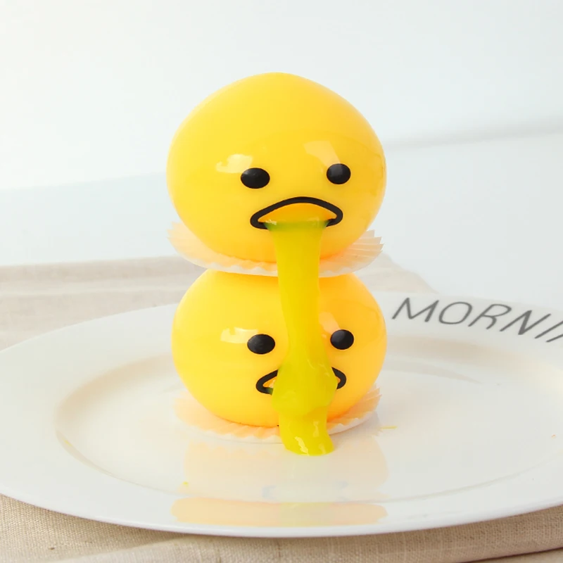 1 Máy Tính Nôn Mửa Lòng Đỏ Trứng Gà Trứng Lười Đồ Chơi Túi Đựng Sữa Thông Hơi Giảm Áp Lực Kẹp Vui Thìa Giả Trẻ Em Quà Tặng Đồ Chơi
