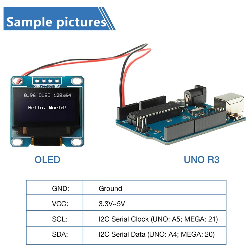 Original 0.96 inch oled IIC Serial White OLED Display Module 128X64 I2C SSD1306 12864 LCD Screen Board For Arduino