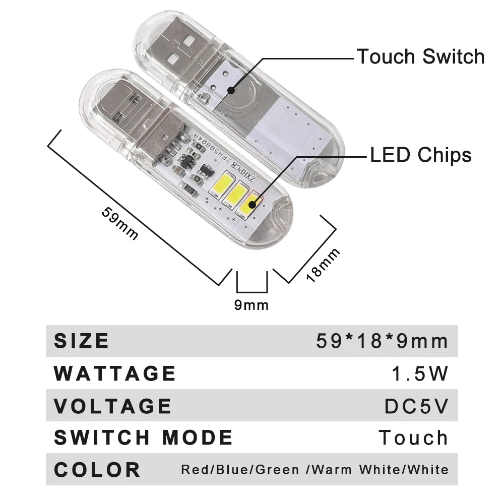 Công Tắc Cảm Ứng DC5V Led USB Mini Sách 1.5W Đèn LED Để Bàn Đèn Đọc Sách Đỏ Xanh Dương Xanh Trắng Di Động Linh Hoạt đèn Led USB Đèn Chiếu Sáng Ban Đêm