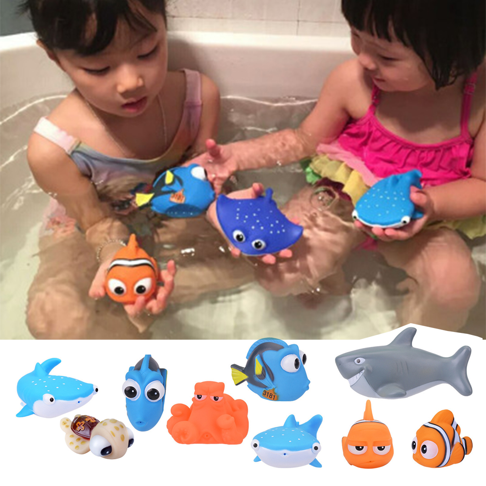 เด็กของเล่น Finding Nemo Dory Float สเปรย์น้ำบีบของเล่นยางนุ่มเล่นห้องน้ำสัตว์เด็กอาบน้ำ Clownfish ของเล่น