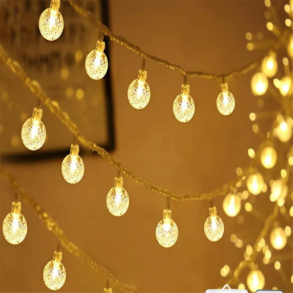 Cadena de luces LED para vacaciones, cadena de luces de 10M, 20M, 220v, impermeable, para exteriores, bodas y Navidad