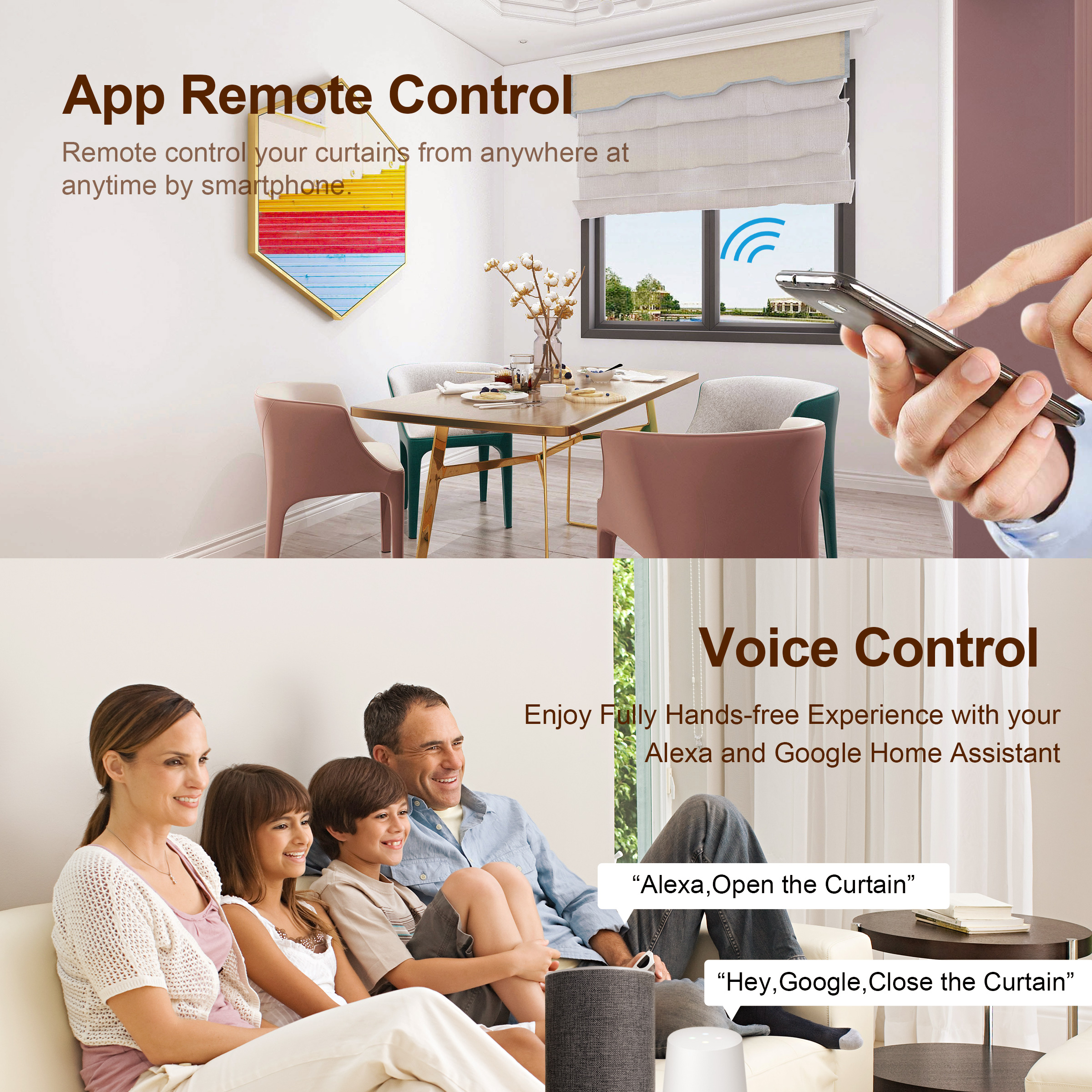 GIRIER Tuya Smart Wifi Gordijnmodule Blindschakelaar voor rolluik Elektromotor 1/2 Gang Compatibel met Alexa Google Home