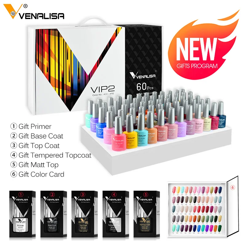VENALISA-半永久的なマニキュア,120色,サロンまたはネイルアート用,UV LED,7.5ml