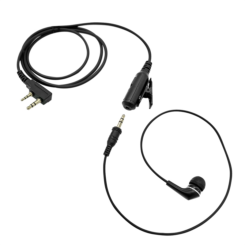 RISENKE ディスコネクトヘッドセット、PTT マイク付き 2 ピンインイヤートランシーバーイヤホン、Kenwood BaoFeng 双方向ラジオと互換性あり