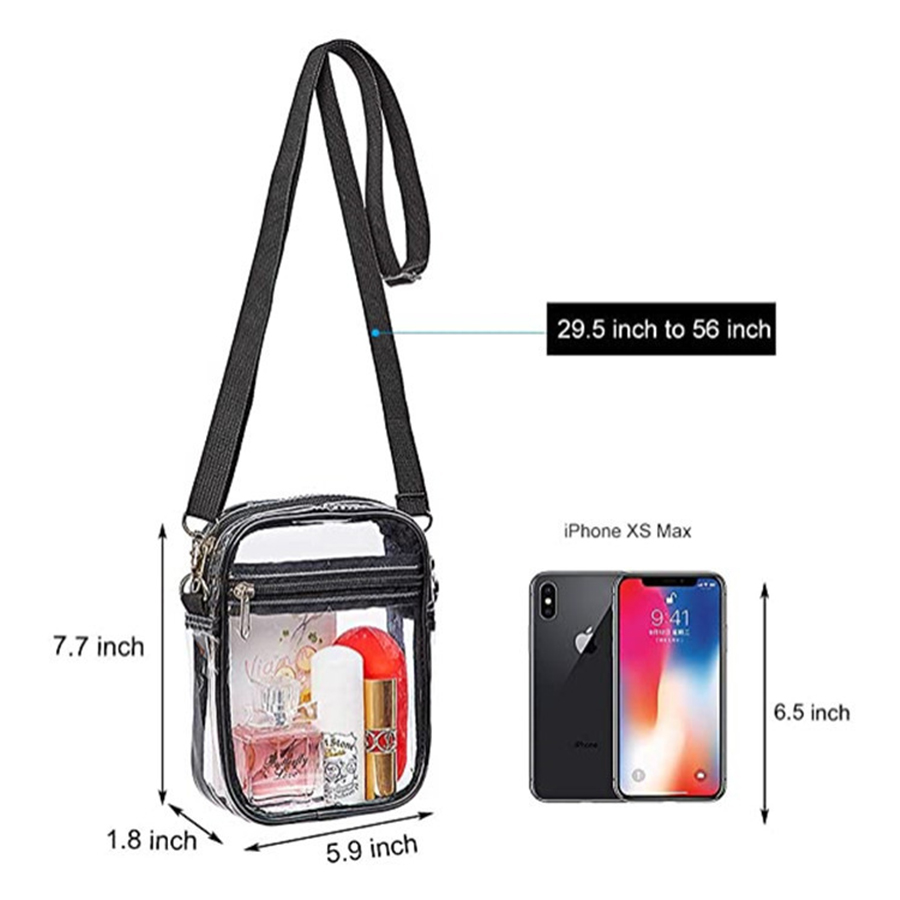 ผู้หญิง/ผู้ชาย PVC ขนาดเล็กสแควร์กระเป๋าสุภาพสตรีโปร่งใสกันน้ำ Crossbody กระเป๋าสำหรับ Unisex ฤดูร้อน Beach Pack เหรียญกระเป๋า