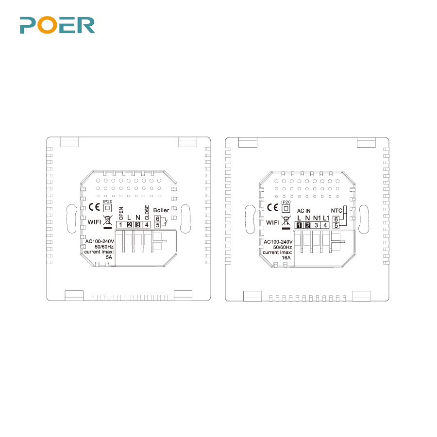 WiFi Thông Minh Bình Giữ Nhiệt Bộ Điều Khiển Nhiệt Độ Cho Gas Điện Ngăn Đá Dưới Làm Nóng Hiển Thị Độ Ẩm Hoạt Động Với Alexa