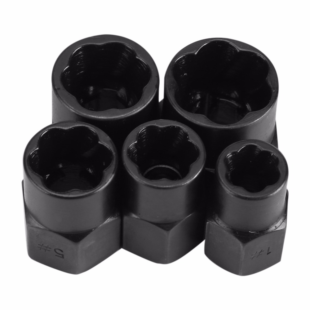 10 Buah 9-19Mm Mur dan Baut Ekstraktor Mur Rusak dan Alat Pelepas Sekrup Mur Hitam Kit Alat Ulir dengan 2 Gaya Drop Ship