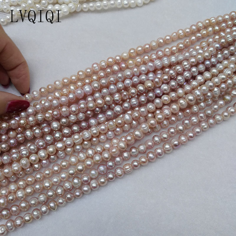Cuentas de perlas naturales de agua dulce de alta calidad, 36cm, cuentas redondas de perlas sueltas para DIY, collar, pulsera, fabricación de joyas