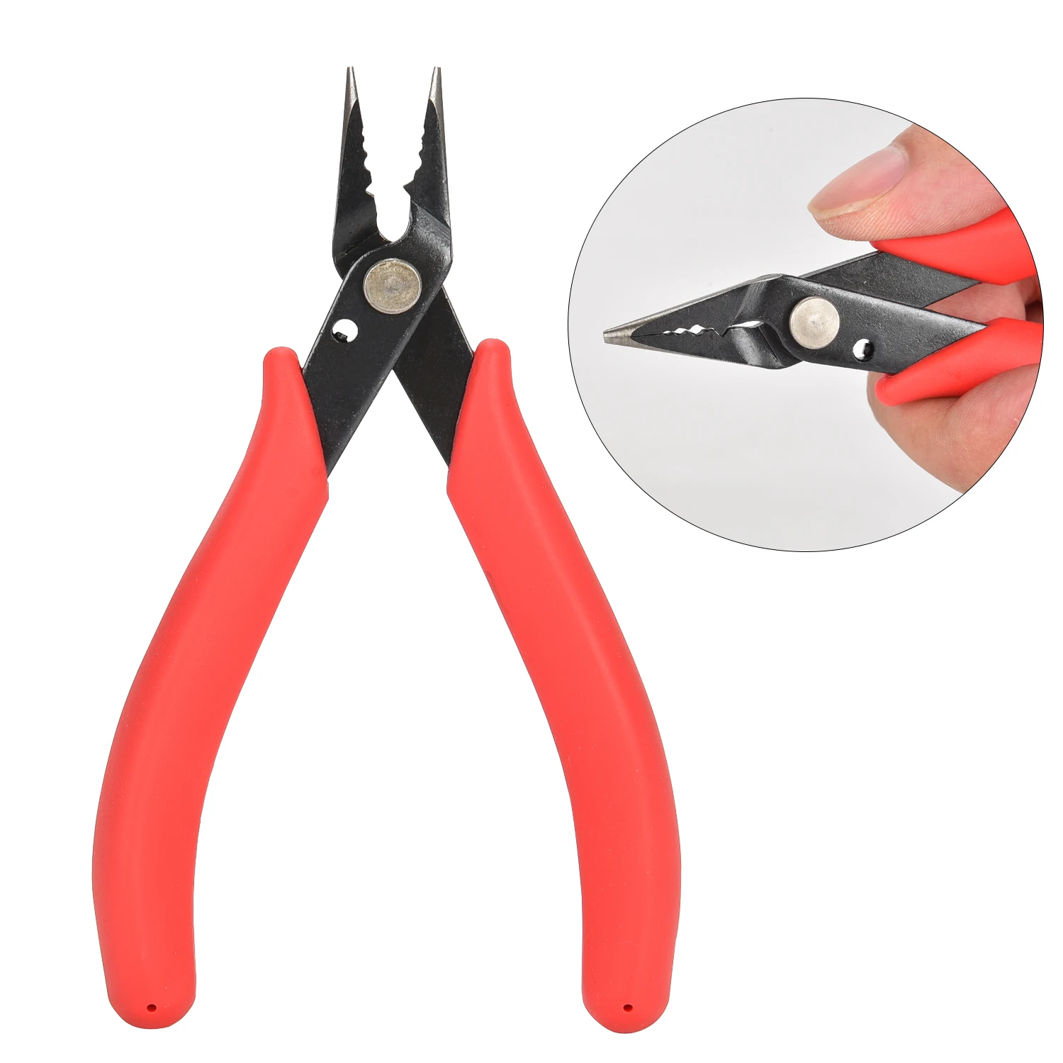 Đỏ Thép Không Gỉ Mũi Kìm Cho Nhảy Vòng & Chia Nhẫn Đôi Nhẫn Cặp DIY Phụ Kiện Uốn Trang Sức Tìm Bộ Dụng Cụ
