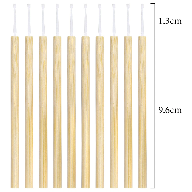 50pcs False Eyelash Micro Brush Bamboo cleaning stick Mascara Wands Lip Brush Eyelash Extension Remover clean Swab Applicators