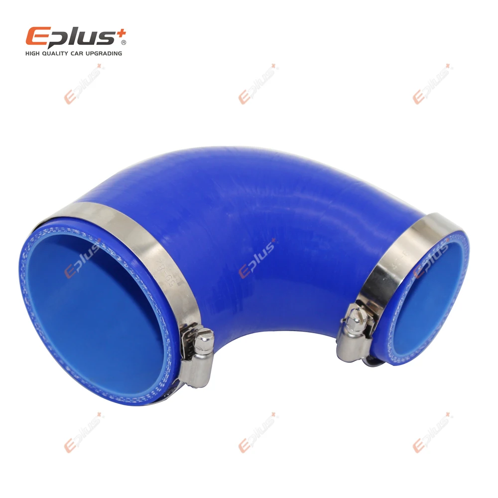 EPLUS Universal Silicone Tubing Hose Connector Intercooler Turbo Intake Pipe Coupler Hose 90 Degrees Multiple Sizes Blue