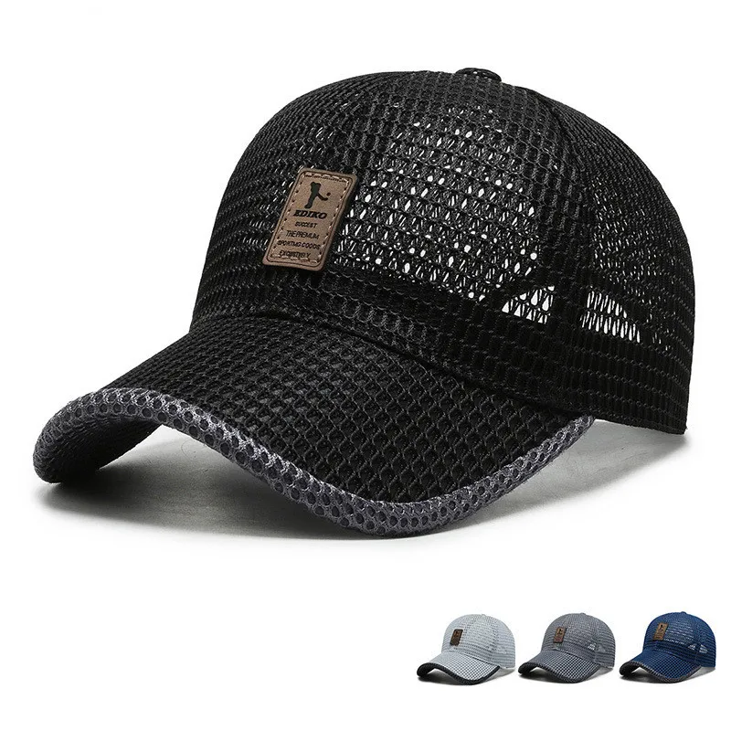 Verano Unisex hombres pesca gorras de béisbol mujeres transpirable malla Snapback sombreros negro Casual deporte sombreros gorra