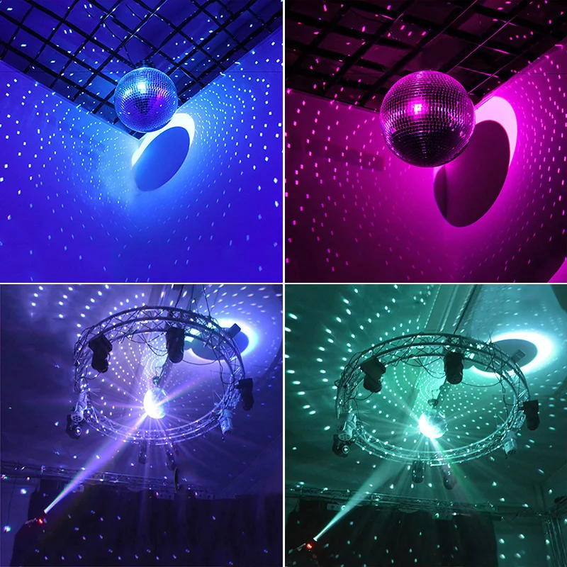 Boule de disco miroir Max 30cm, boule de verre rotative, décorations de fête, ktv bar dj, réflexion d'éclairage, boule de miroir colorée