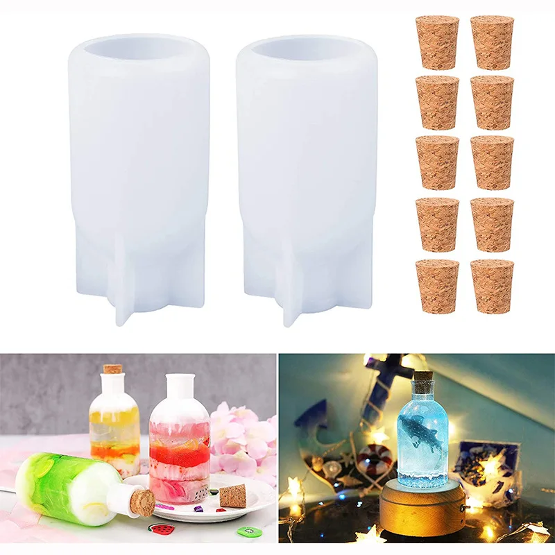 DIY LEDナイトライトシリコンモールド、ランプホルダー、ボトルミラー、クリスタルエポキシ