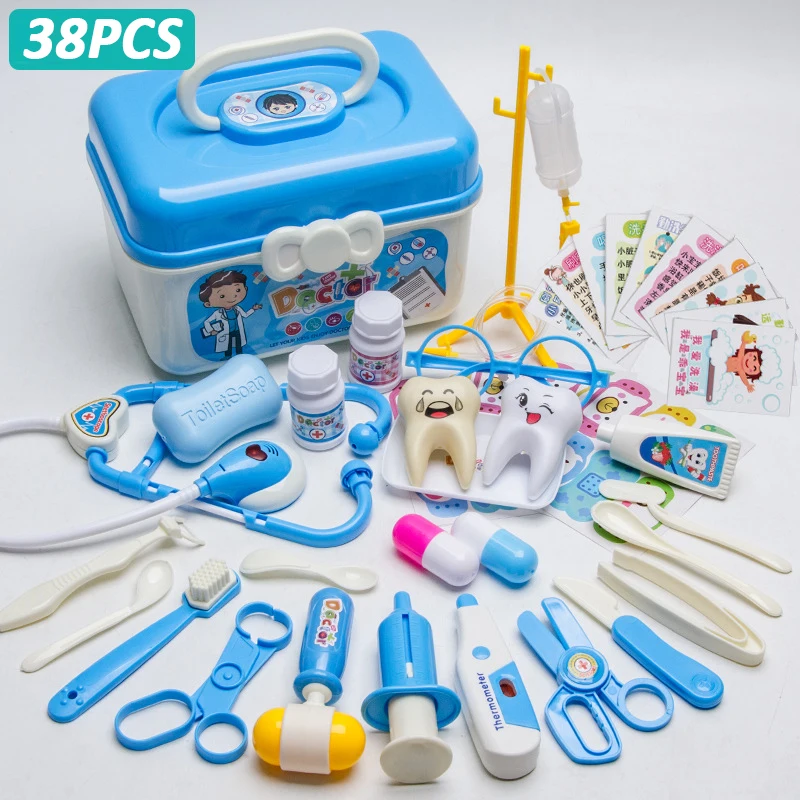 Bác Sĩ Bộ Cho Trẻ Em Giả Vờ Chơi Gái Game Nhập Vai Bệnh Viện Accessorie Y Tế Y Tá Dụng Cụ Túi Đồ Chơi trẻ Em Quà Tặng