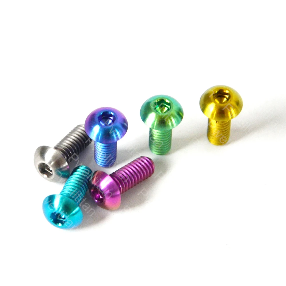 M4 X 10 MM Titanium Ti Baut 10 Mm Tombol Allen Kunci Setengah Bulat Hex Kepala Sekrup untuk Sepeda 12 Buah